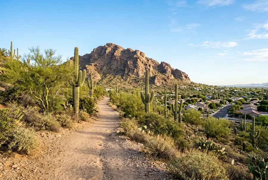 Desert preserve trail near Moon Valley in north central Phoenix